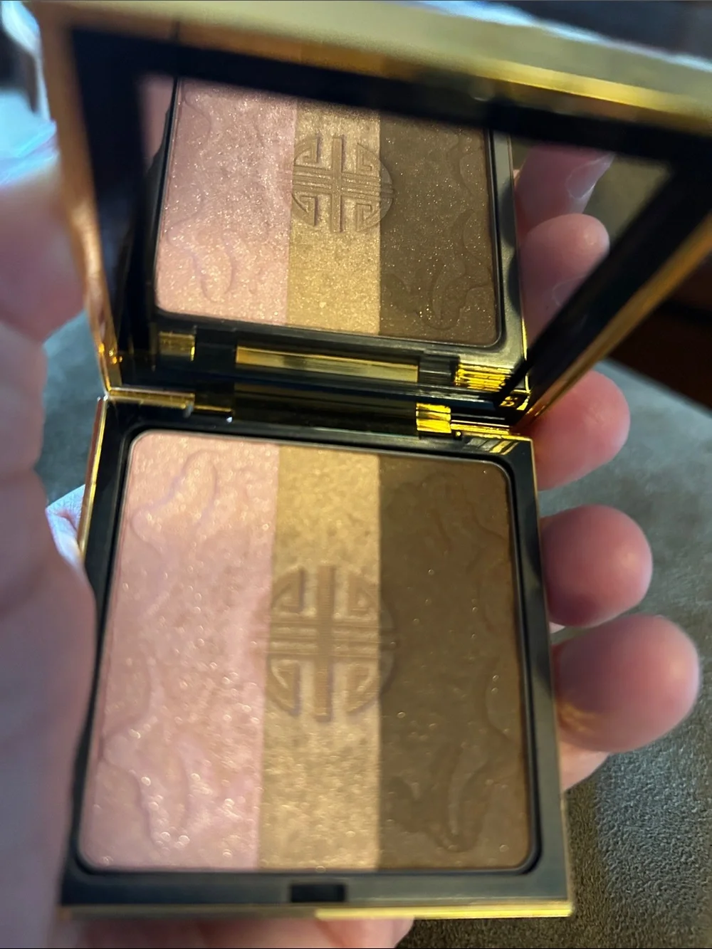 Yves Saint Laurent Metallic Gold Compact Case